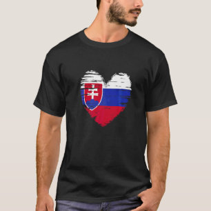 Camiseta Sinal eslovaco Coração Orgulho Eslovaco