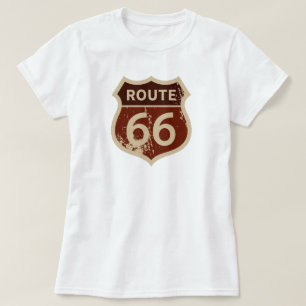Camiseta Sinal histórico de estrada das mulheres ROUTE 66