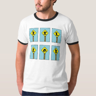 Camiseta Sinal Humorístico "Não Perca a Cabeça" Homem de Qu