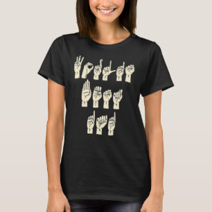 Camiseta Sinal Linguagem de Sinal ASL Mundos Melhor Dedo do