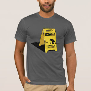 Camiseta Sinal molhado do assoalho do cuidado da ficção
