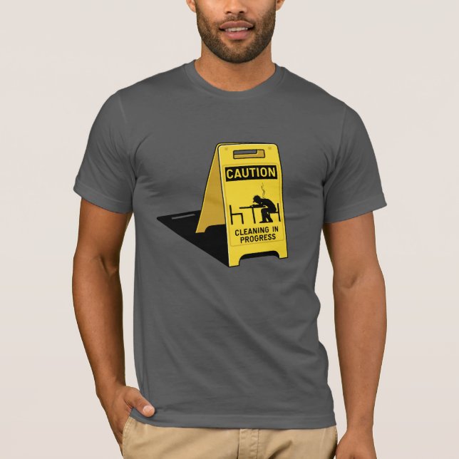 Camiseta Sinal molhado do assoalho do cuidado da ficção (Frente)