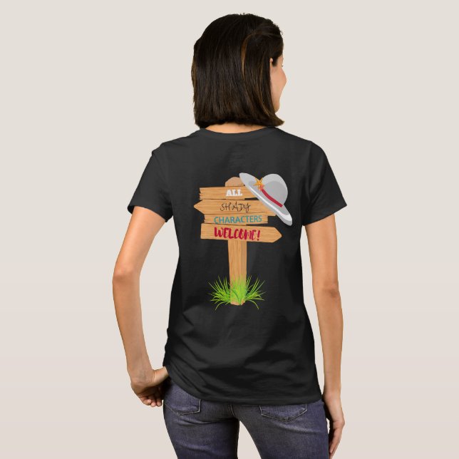 Camiseta Sinal obscuro dos caráteres (Parte Traseira Completa)