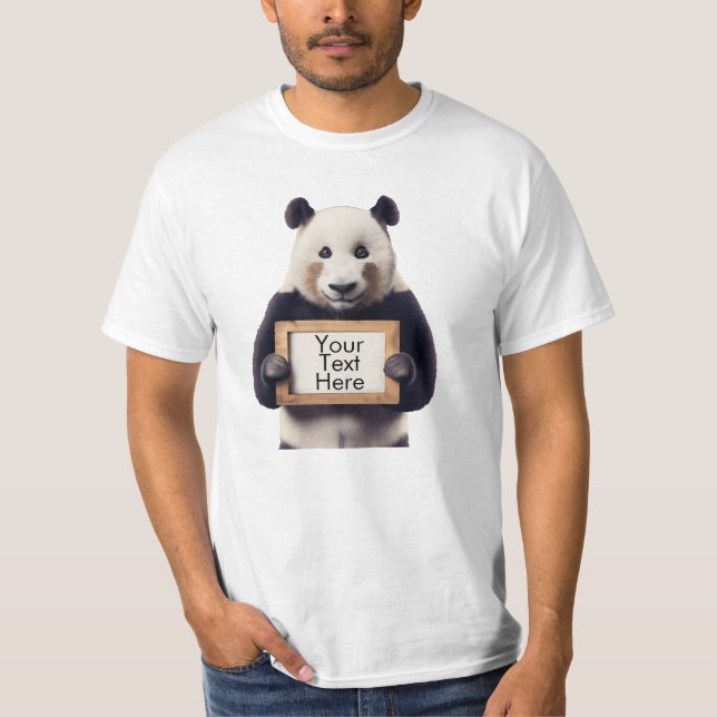Camiseta Sinal personalizado de segurança do Urso de Panda (Frente)