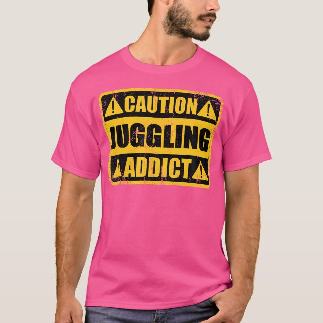 Camiseta Sinal Retro Vintage Engraçado - Cuidado Viciado em (Frente)