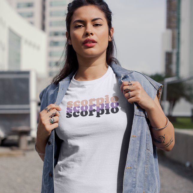 Camiseta Sinal Scorpio Zodiac | Cor de energia preta (Criador carregado)