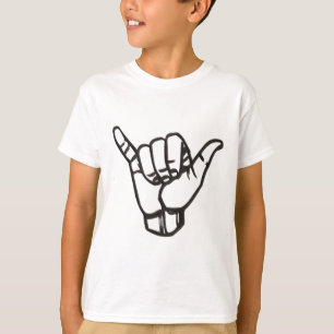 Camiseta Sinal Shaka Pendurado Boas Vibrações Retro Solto H