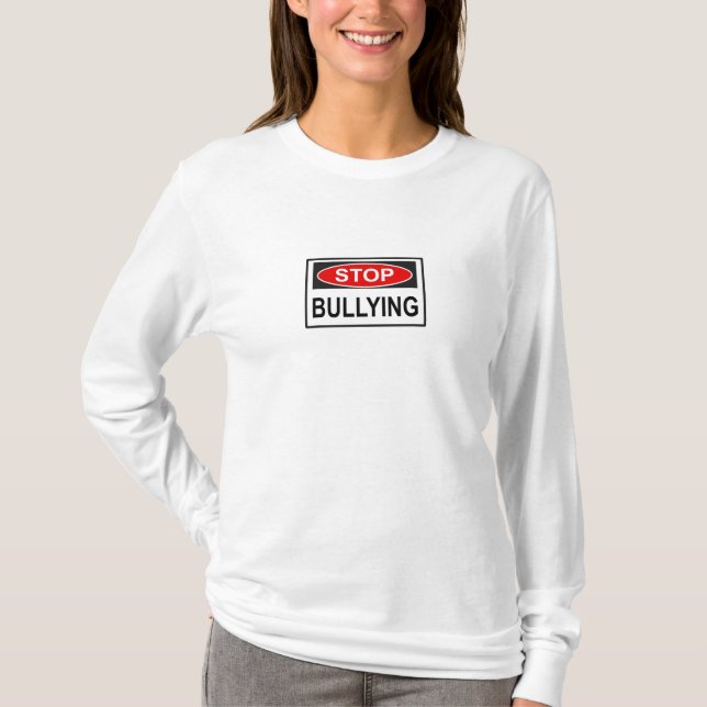 Camiseta Sinal Vermelho de Pare o Bullying (Frente)