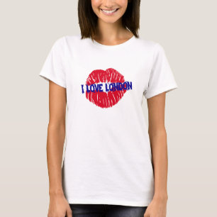 Camiseta Sinal vermelho do metro do beijo do batom de