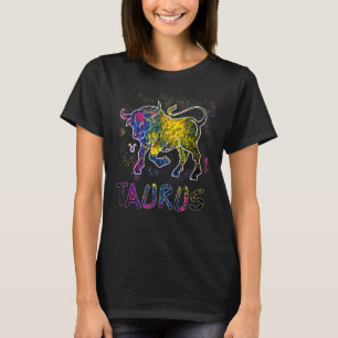 Camiseta Sinal Zodiac Taurus Watercolor Zodiac Nascer de An