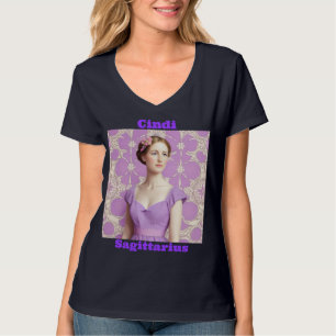 Camiseta Sinal Zodíaco com nome personalizado feminino