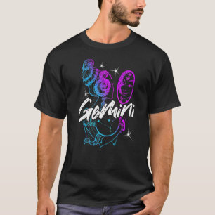 Camiseta Sinal Zodíaco Gemini Belo Nascer De Rapariga Em Ma