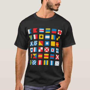 Camiseta Sinalização Náutica com Números US e Alfabeto Foné