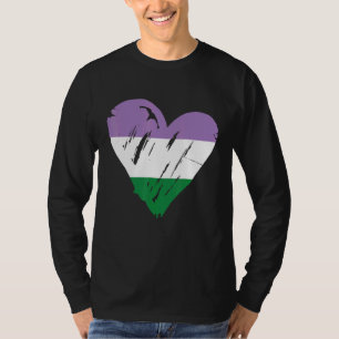 Camiseta Sinalizador 1 do Coração do Orgulho do Genderqueer