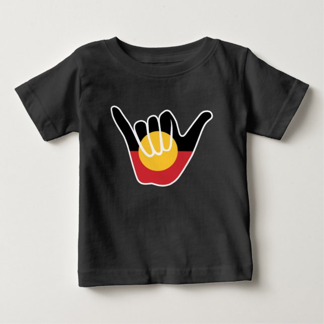 Camiseta Sinalizador aborígena australiano Shaka sinal de a (Frente)