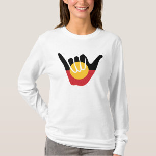 Camiseta Sinalizador aborígena australiano Shaka sinal de a
