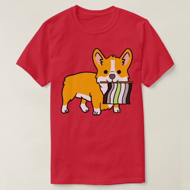 Camiseta Sinalizador Agender Corgi Agender Pride14 (Frente do Design)