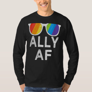 Camiseta Sinalizador Ally Af Rainbow Para Suporte A Mês Do