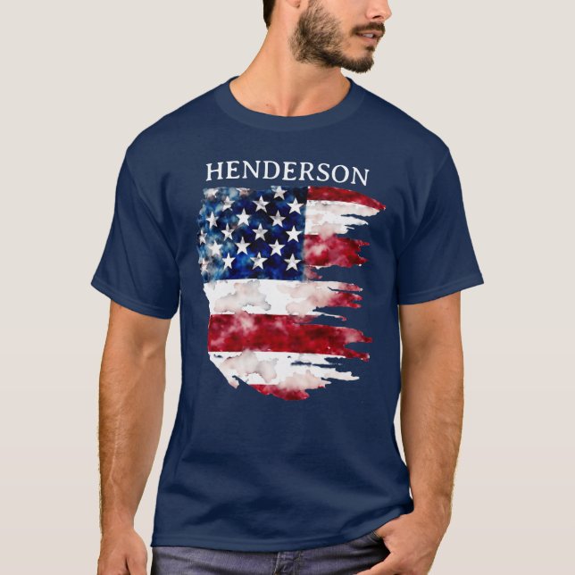 Camiseta Sinalizador Americano de Apelido Personalizado (Frente)