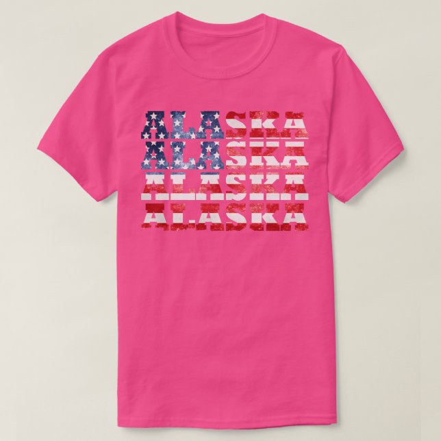 Camiseta Sinalizador Americano do Alasca (Frente do Design)