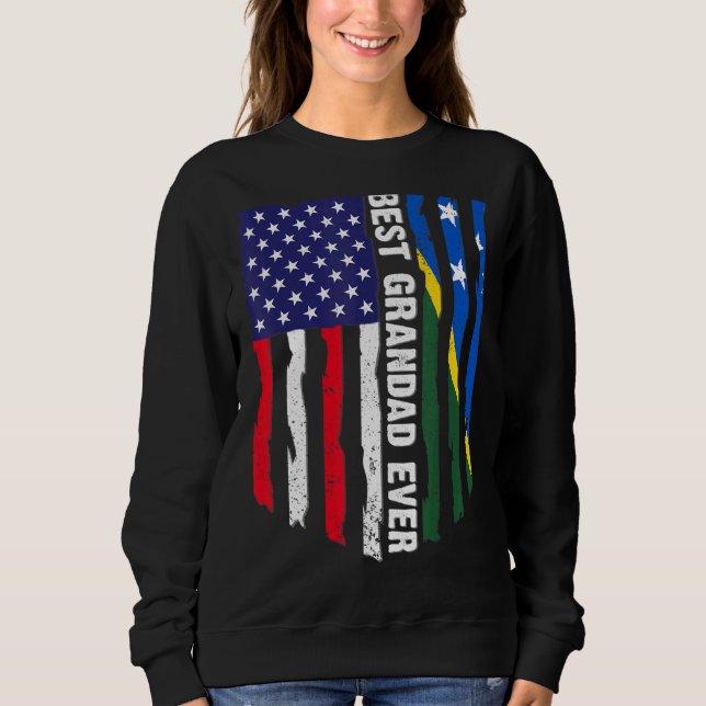 Camiseta Sinalizador Americano e Ilhas Salomão Melhor Avô (Frente)