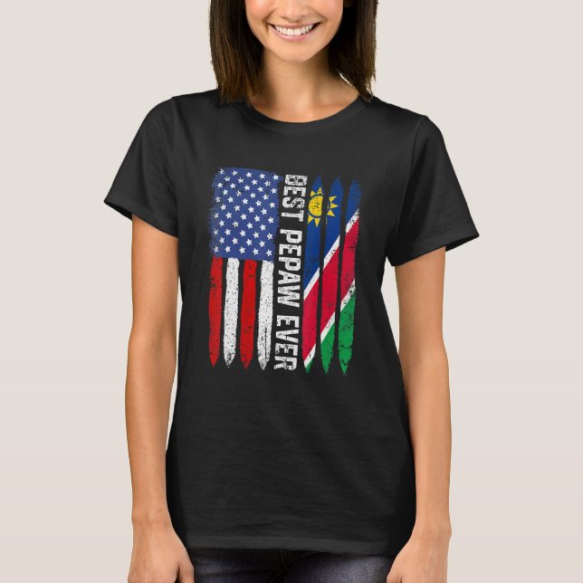 Camiseta Sinalizador Americano Namíbia Melhor Família Pepak (Frente)