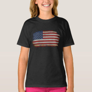 Camiseta SINALIZADOR AMERICANO PATRIÓTICO DISTRESSADO T-Shi