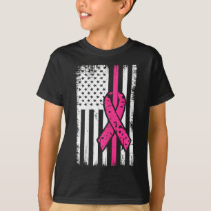 Camiseta Sinalizador Americano Rosa Fita de Fita Sensibiliz