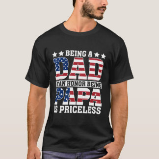 Camiseta Sinalizador Americano Sendo Pai É Uma Honra Ser Pa