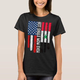 Camiseta Sinalizador Americano Síria Melhor Solteiro Mãe Nu