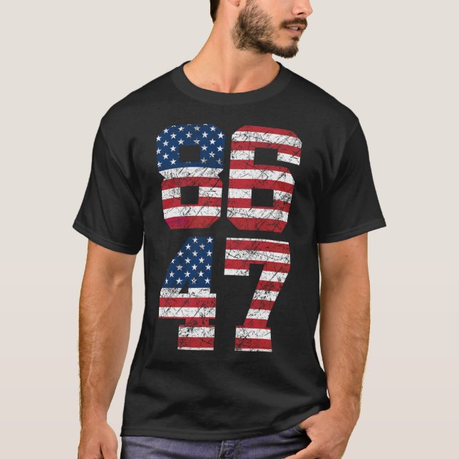 Camiseta Sinalizador Anti-Trump 8647 Anti-Trump Retro Us Pr (Frente)