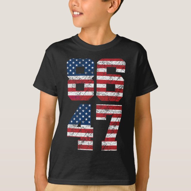 Camiseta Sinalizador Anti-Trump 8647 Anti-Trump Retro Us Pr (Frente)