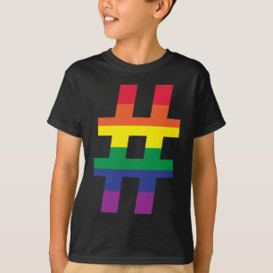 Camiseta Sinalizador Arco-Íris da Etiqueta Hash