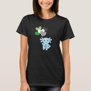 Camiseta Sinalizador Aromântico Orgulho Cardíaco Balão Lgbt