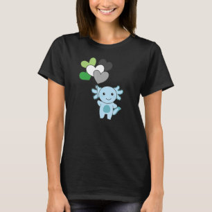 Camiseta Sinalizador Aromântico Orgulho Cardíaco Balão Lgbt
