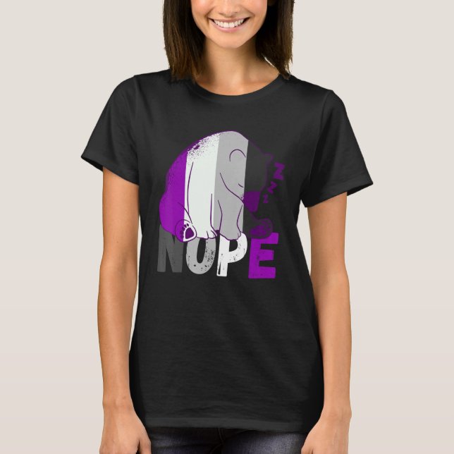 Camiseta Sinalizador Assexual Nope Spear Bear Ace Asexual L (Frente)