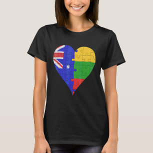 Camiseta Sinalizador australiano lituano Heart