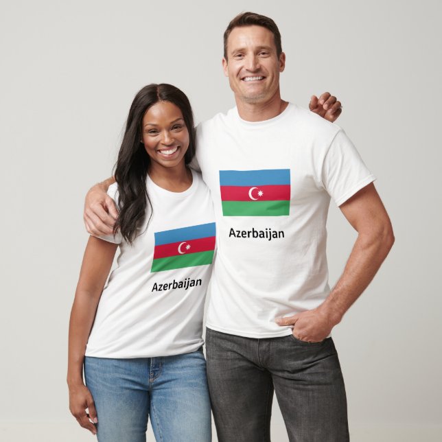 Camiseta Sinalizador Azerbaijão (Unissex)