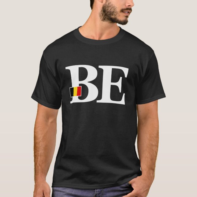 Camiseta Sinalizador Bélgica e Iniciais por País (Frente)