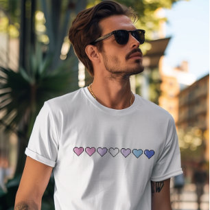 Camiseta Sinalizador Bigender Coração Pixel