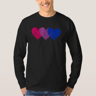Camiseta Sinalizador Bissexual Corações Adoram Orgulho Lgbt