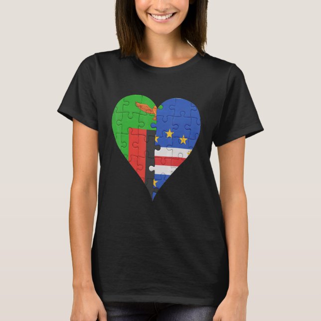Camiseta Sinalizador cabo-verdiano da Zâmbia (Frente)