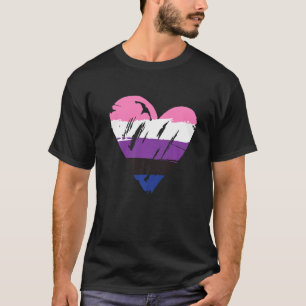 Camiseta Sinalizador Cardíaco do Orgulho Fluido do Gênero
