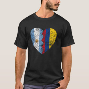 Camiseta Sinalizador Colombiano argentino Coração Argentina