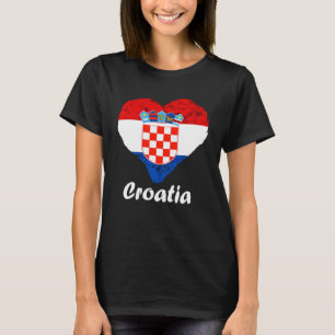 Camiseta Sinalizador croata Coração Raízes croatas Orgulho