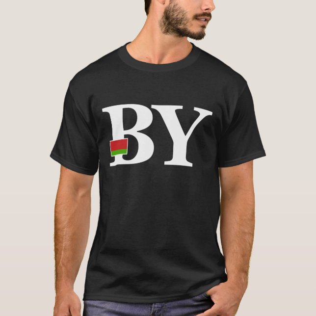 Camiseta Sinalizador da Bielorrússia e Iniciais por País (Frente)