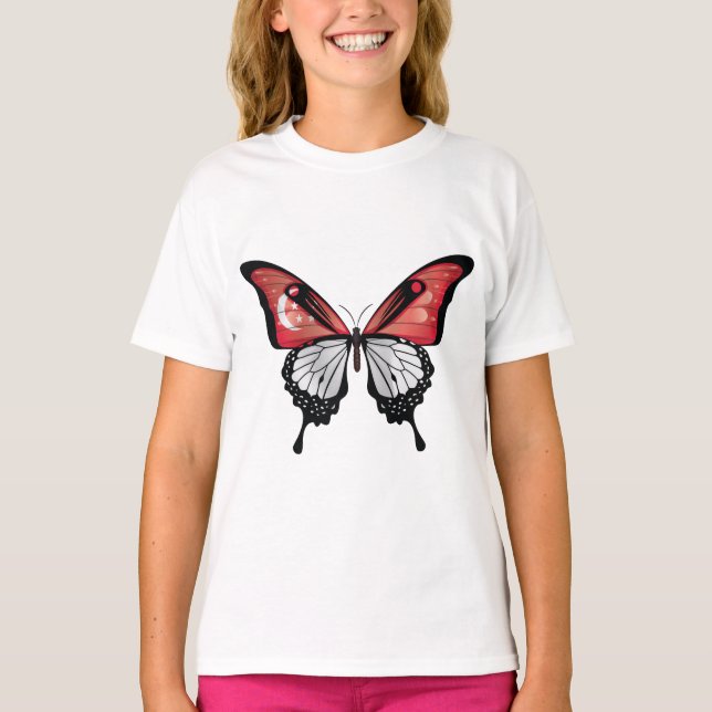 Camiseta Sinalizador da Borboleta Swallowtail de Singapura (Frente)