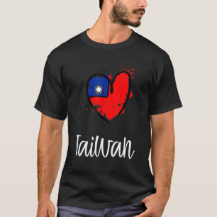 Camiseta Sinalizador da Linha Coração de Taiwan Legal Ásia