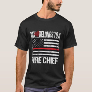 Camiseta Sinalizador Da Linha Vermelha Meu Coração Pertence