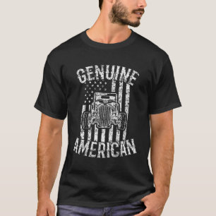 Camiseta Sinalizador da Usa Hot Rodder Americana Genuína